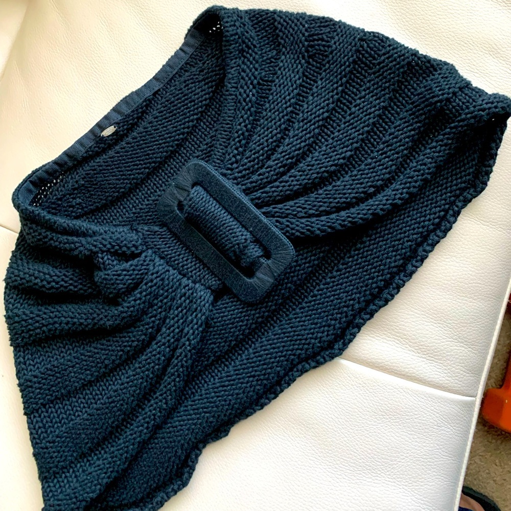 Black Handknit Shrug with buckle